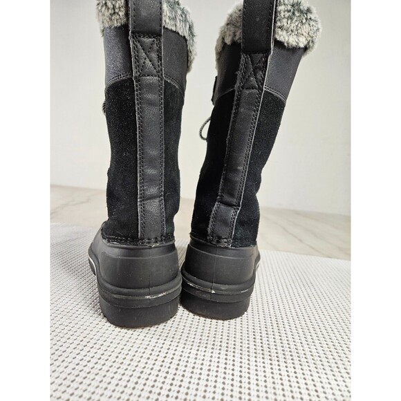 THERMOLITE Women's Thermolite Snow Gray Black Suede Solid Boots Size 1 - Picture 3 of 10